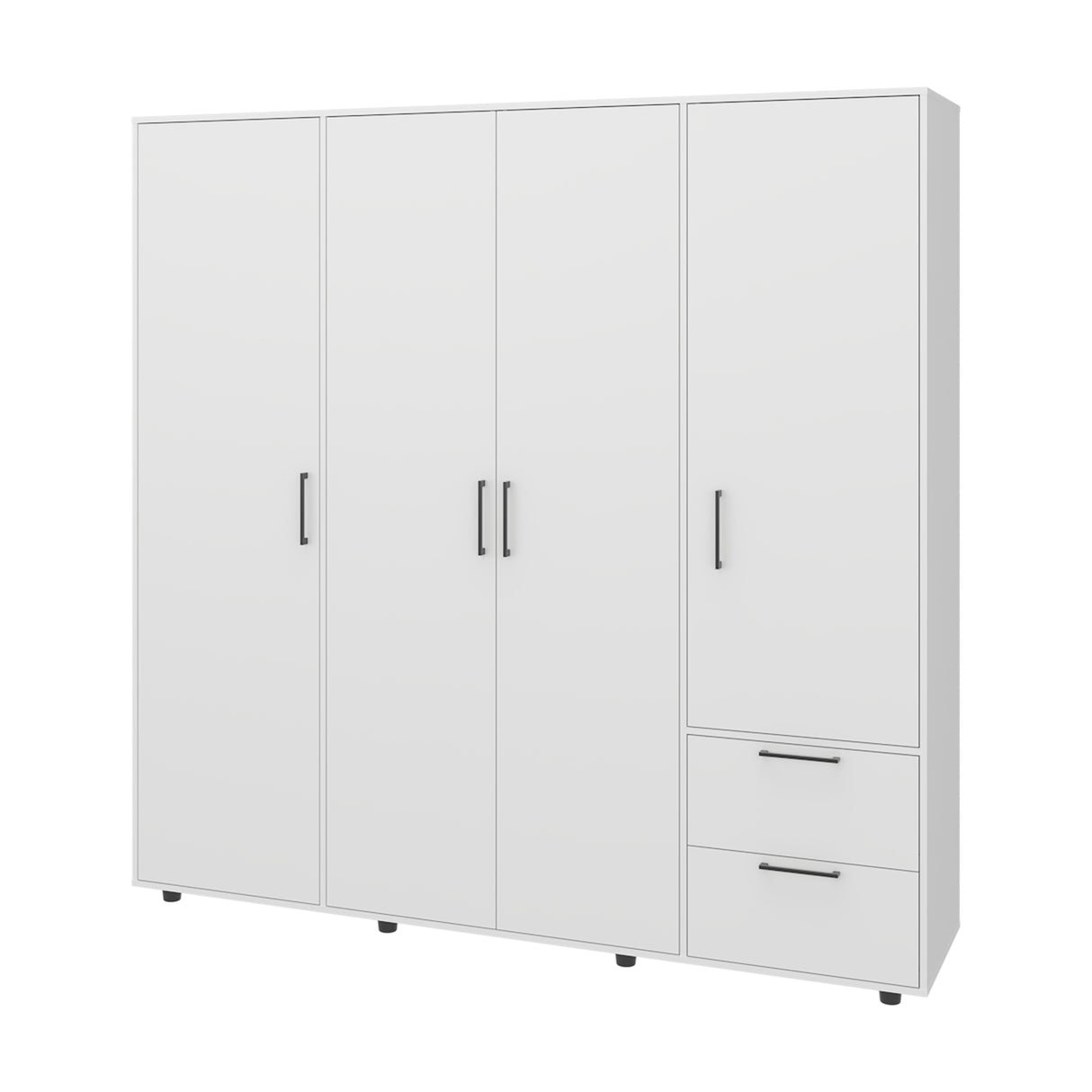 Closet Vance Blanco 200x200cm con Dos Cajones y Cuatro Puertas - CLOSETS | Bylmo