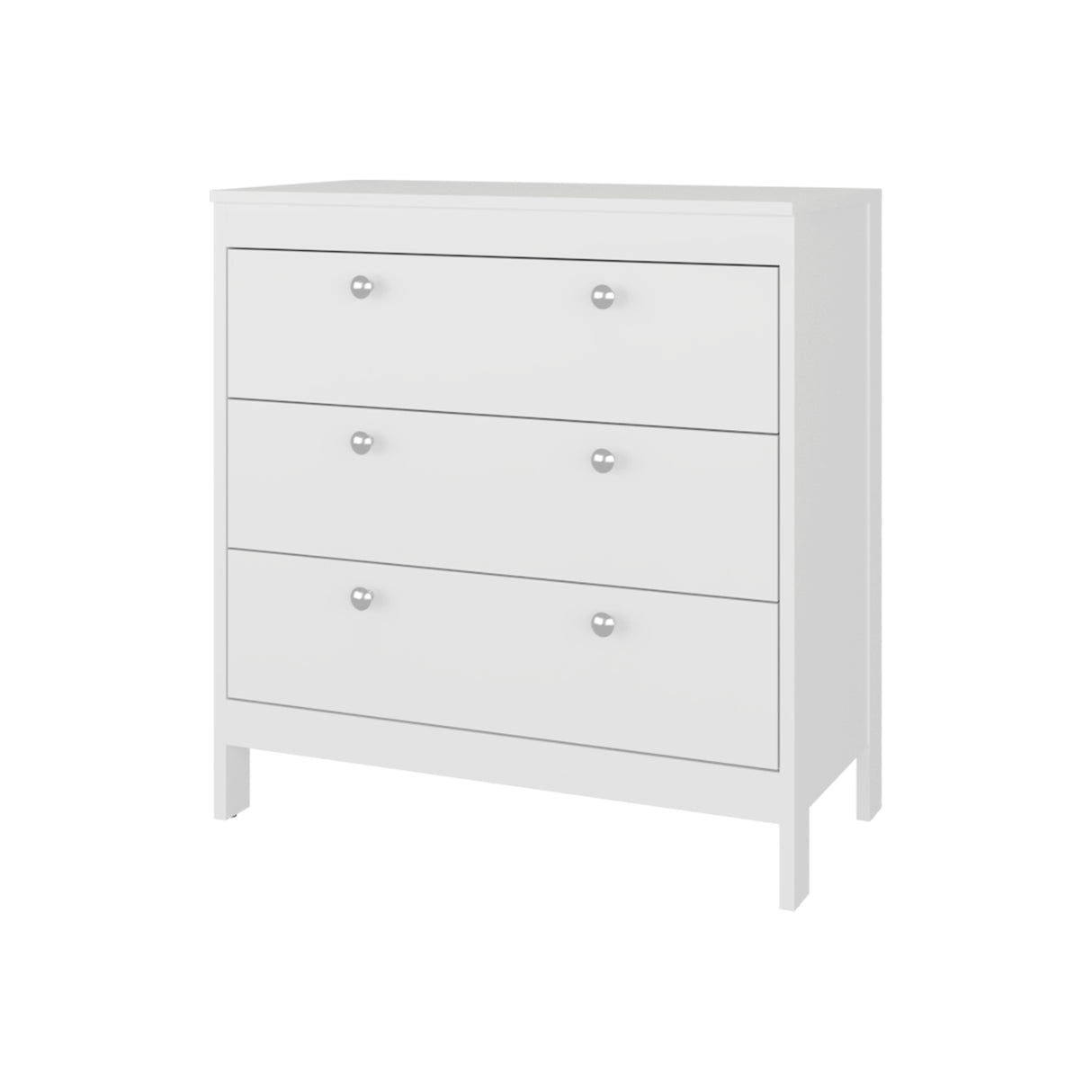 Cajonera Newcastle Blanco Marquez 80x84cm de Tres Hileras con Tres Cajones - CAJONERAS Y COMODAS | Bylmo