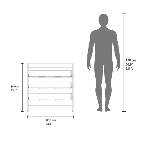 Cajonera Newcastle Wengue 80x84cm de Tres Hileras con Tres Cajones - CAJONERAS Y COMODAS | Bylmo