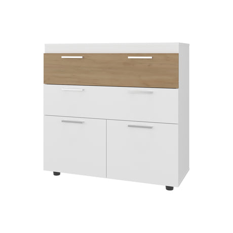 Cajonera Belton Blanco 90x88cm de Tres Hileras con Dos Cajones - CAJONERAS Y COMODAS | Bylmo