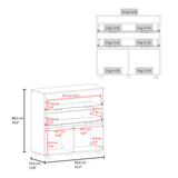 Cajonera Belton Blanco 90x88cm de Tres Hileras con Dos Cajones - CAJONERAS Y COMODAS | Bylmo