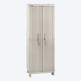 Combo Armario Rimax Rattan Taupe 65x189cm Con Seis Compartimientos y con Patas - BARRAS Y MUEBLES AUXILIARES | Bylmo