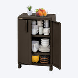 Combo Armario Rimax Rattan Wengue 65x189cm Con Seis Compartimientos y con Patas - BARRAS Y MUEBLES AUXILIARES | Bylmo