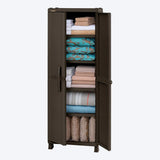 Combo Armario Rimax Rattan Wengue 65x189cm Con Seis Compartimientos y con Patas - BARRAS Y MUEBLES AUXILIARES | Bylmo