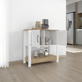 Estación de Café Latte Blanco y Blanco Marquez 89x88cm con Dos Compartimientos - BARRAS Y MUEBLES AUXILIARES | Bylmo