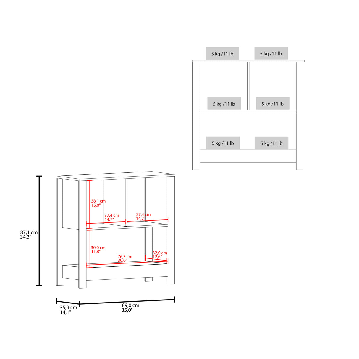 Estación de Café Latte Blanco y Blanco Marquez 89x88cm con Dos Compartimientos - BARRAS Y MUEBLES AUXILIARES | Bylmo