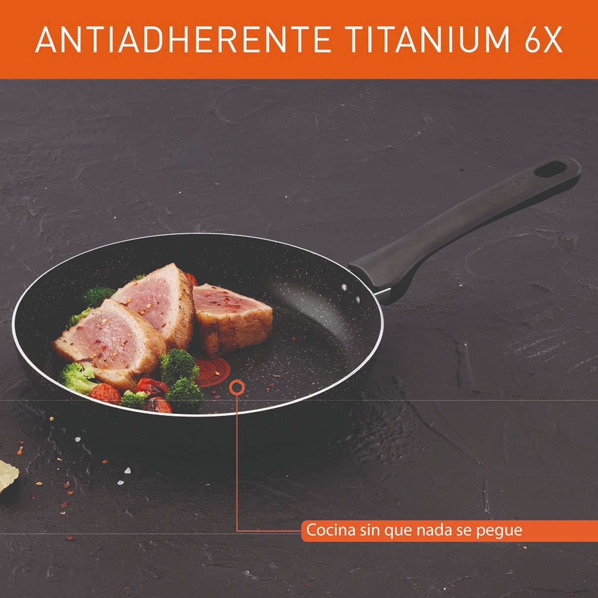 Batería de Cocina Imusa Titanium Force Negro 27.6x30.8cm Antiadherente con Tapa - OLLAS Y SARTENES | Bylmo