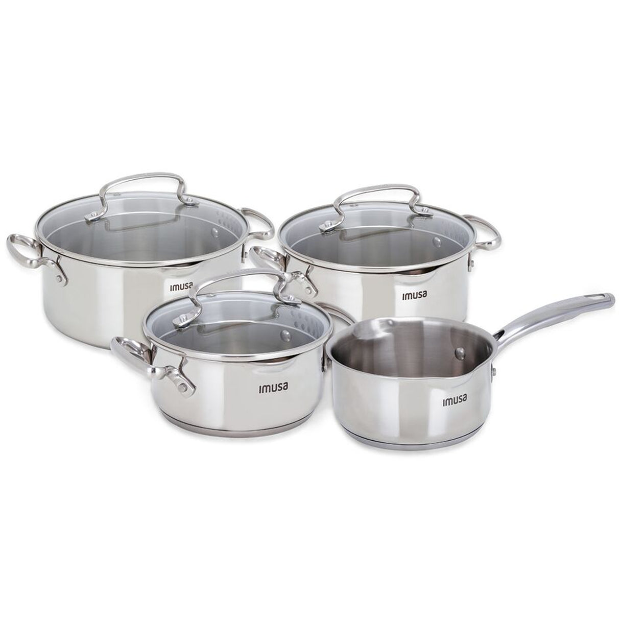 Batería de Cocina Imusa Maestro Plateado 54x19cm con Tapa - OLLAS Y SARTENES | Bylmo