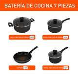 Batería de Cocina Imusa Hard Titanium Negro 52x20cm Antiadherente con Tapa - OLLAS Y SARTENES | Bylmo
