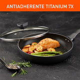 Batería de Cocina Imusa Hard Titanium Negro 52x20cm Antiadherente con Tapa - OLLAS Y SARTENES | Bylmo