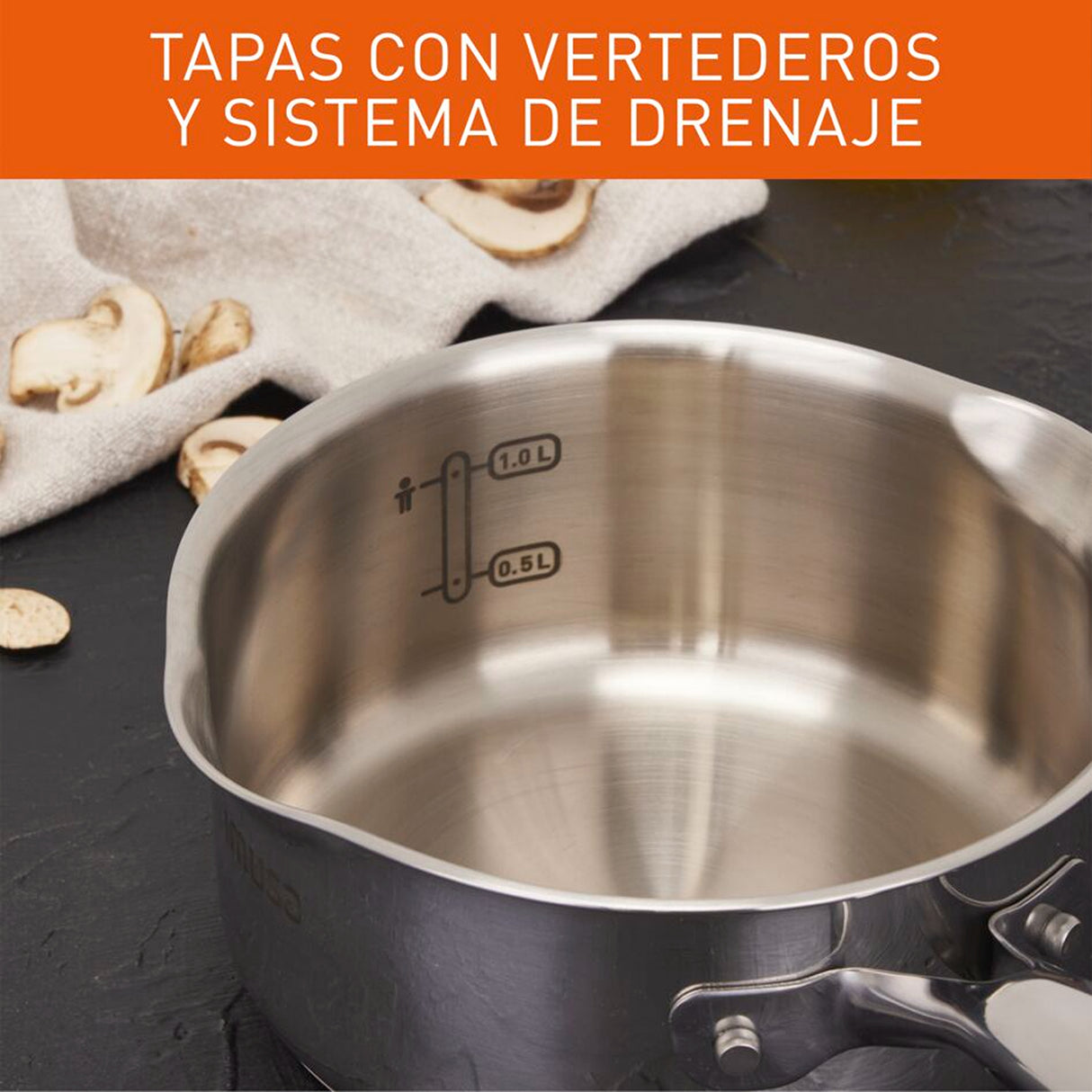 Batería de Cocina Imusa Maestro Plateado 57.6x27.8cm con Tapa - OLLAS Y SARTENES | Bylmo