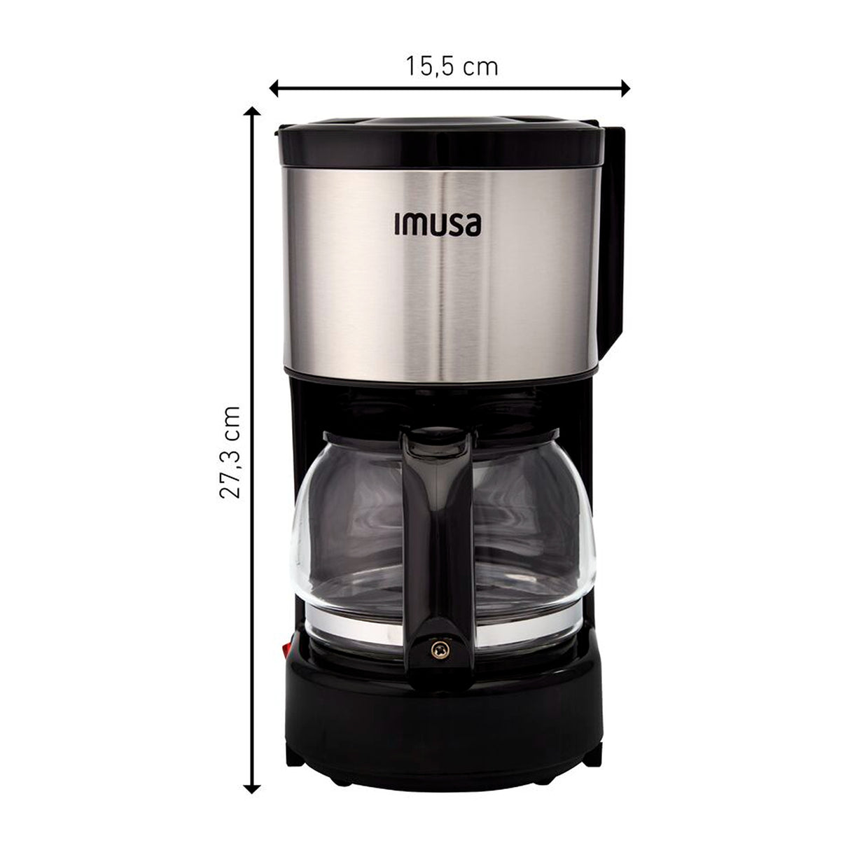 Cafetera Eléctrica Imusa Perfectta Negro y Plateado 15.5x27.3cm de Goteo para Seis Tazas - CAFETERAS ELECTRICAS | Bylmo