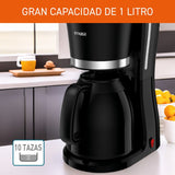 Cafetera Eléctrica Imusa Cool Negro 31x34.6cm de Goteo para 10 Tazas con Jarra Térmica - CAFETERAS ELECTRICAS | Bylmo