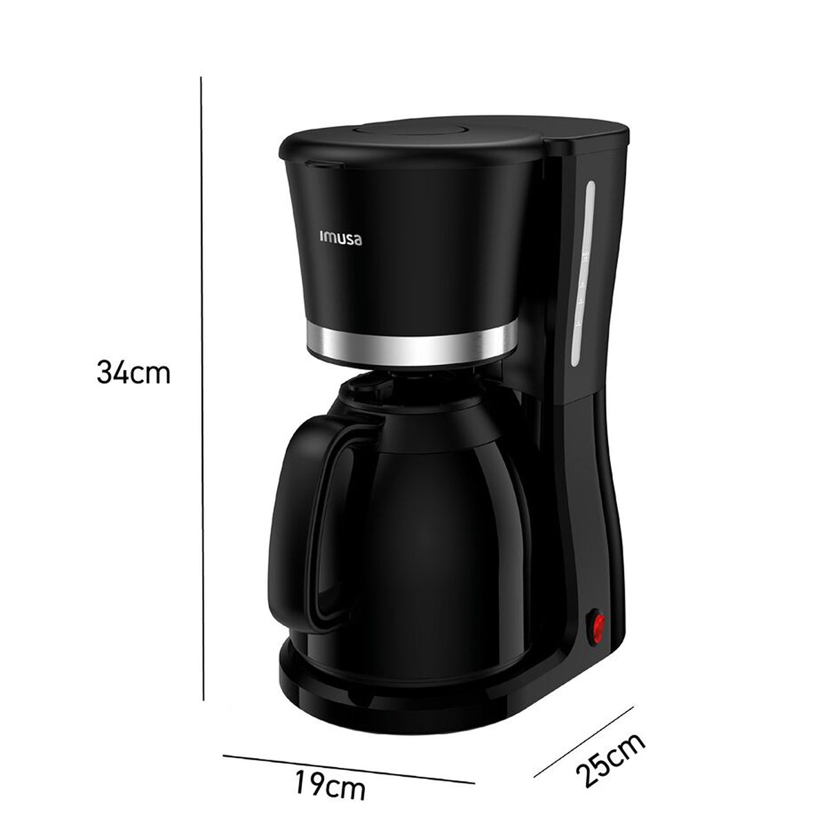 Cafetera Eléctrica Imusa Cool Negro 31x34.6cm de Goteo para 10 Tazas con Jarra Térmica - CAFETERAS ELECTRICAS | Bylmo