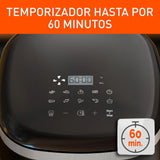 Freidora de Aire Imusa Max Negro y Plateado 24.7x29.6cm de 5 Litros con Pantalla Digital y 10 Funciones - FREIDORAS DE AIRE | Bylmo