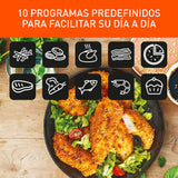 Freidora de Aire Imusa Max Negro y Plateado 24.7x29.6cm de 5 Litros con Pantalla Digital y 10 Funciones - FREIDORAS DE AIRE | Bylmo