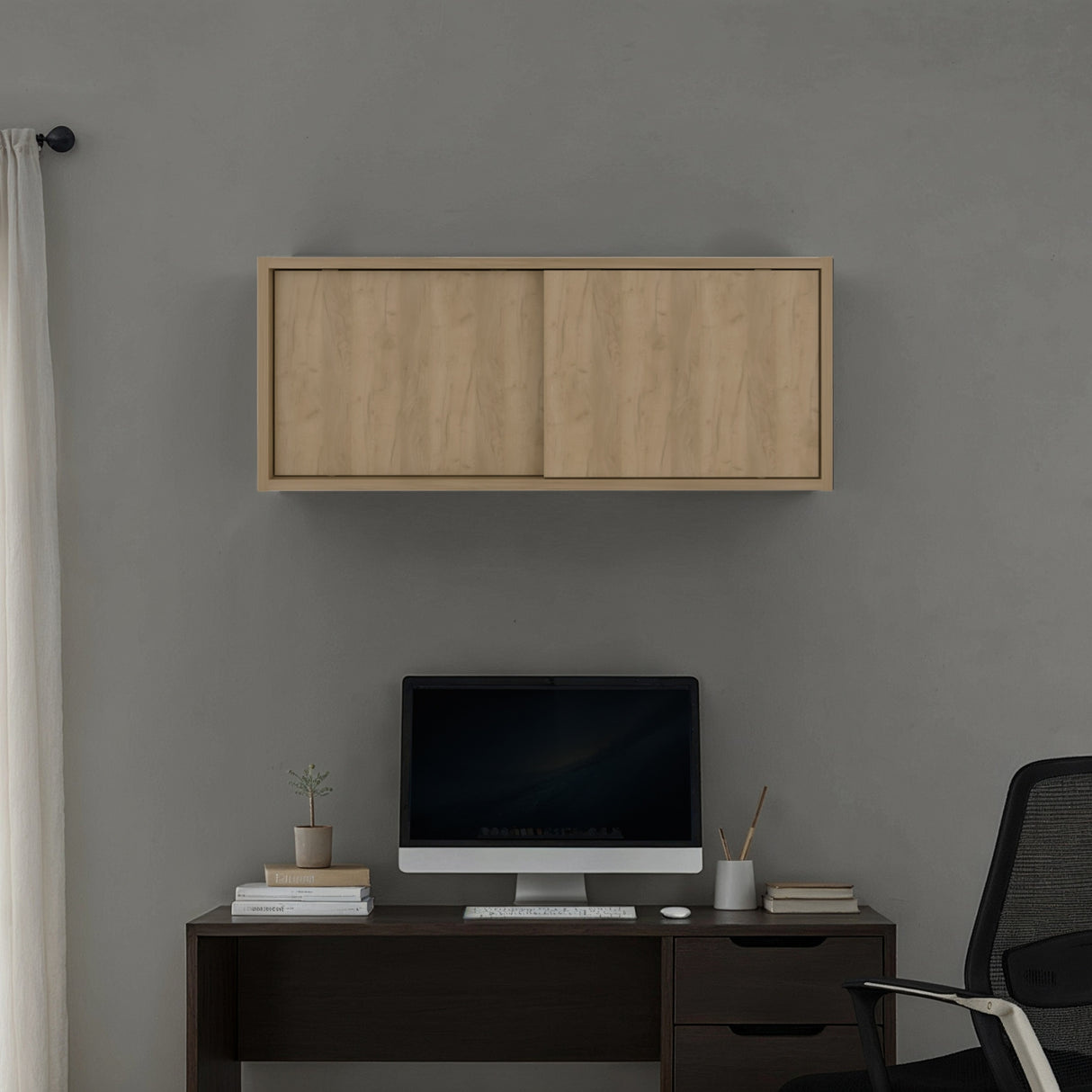 Gabinete de Oficina Office Fresno 81x33cm Rectangular Flotante