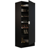 Zapatero Isis Negro 60x182cm Vertical de Siete Niveles