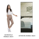 Zapatero Isis Negro 60x182cm Vertical de Siete Niveles con Espejo