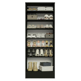 Zapatero Isis Negro 60x182cm Vertical de Siete Niveles con Espejo