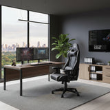 Silla Gamer Cupra Negro y Gris 54x137cm Reclinable con Soporte Lumbar y Apoya Cabezas