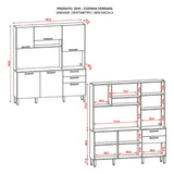 Alacena Ferrara Castaño y Blanco 180x198cm con Seis Puertas y con Un Cajón - ALACENAS Y MUEBLES MICROONDAS | Bylmo