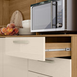 Alacena Ferrara Castaño y Beige 180x198cm con Seis Puertas y con Un Cajón