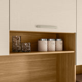 Alacena Ferrara Castaño y Beige 180x198cm con Seis Puertas y con Un Cajón - ALACENAS Y MUEBLES MICROONDAS | Bylmo