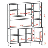 Alacena Slow Castaño y Beige 200x161cm con Ocho Puertas y con Un Cajón - ALACENAS Y MUEBLES MICROONDAS | Bylmo