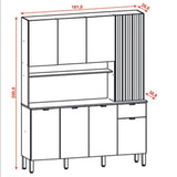 Alacena Slow Castaño y Blanco 200x161cm con Ocho Puertas y con Un Cajón
