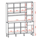 Alacena Slow Castaño y Blanco 200x161cm con Ocho Puertas y con Un Cajón