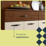 Alacena Golden Plus Castaño 120x173cm con Ocho Puertas y con Dos Cajones - ALACENAS Y MUEBLES MICROONDAS | Bylmo