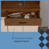Alacena Golden Plus Castaño 120x173cm con Ocho Puertas y con Dos Cajones - ALACENAS Y MUEBLES MICROONDAS | Bylmo