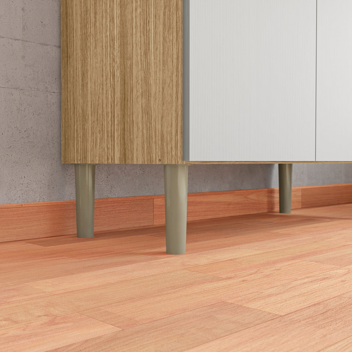 Alacena Cris Castaño y Blanco 86x171cm con Cuatro Puertas y con Un Cajón