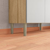 Alacena Cris Castaño y Blanco 86x171cm con Cuatro Puertas y con Un Cajón