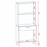 Alacena Cris Castaño y Blanco 86x171cm con Cuatro Puertas y con Un Cajón