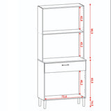 Alacena Cris Castaño y Blanco 86x171cm con Cuatro Puertas y con Un Cajón - ALACENAS Y MUEBLES MICROONDAS | Bylmo