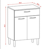 Alacena Diamante Blanco 60x86cm con Dos Puertas y con Un Cajón