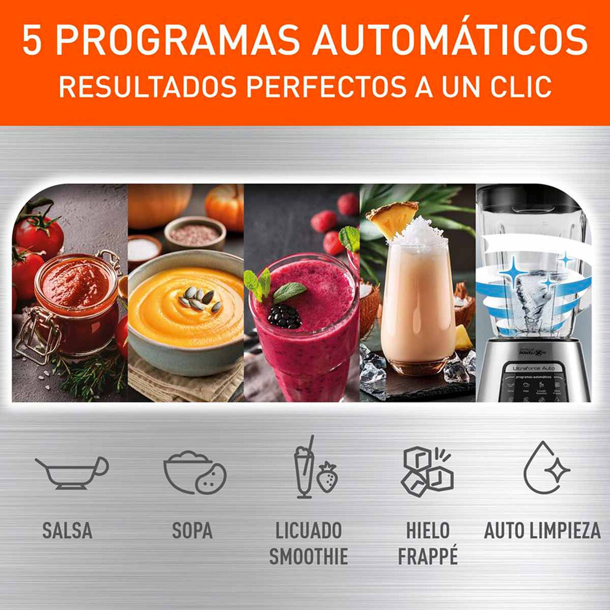 Licuadora Imusa Ultraforce Auto Plateado y Negro 18x39cm De Seis Aspas con capacidad de 2.2 Litros - LICUADORAS Y PROCESADORES | Bylmo