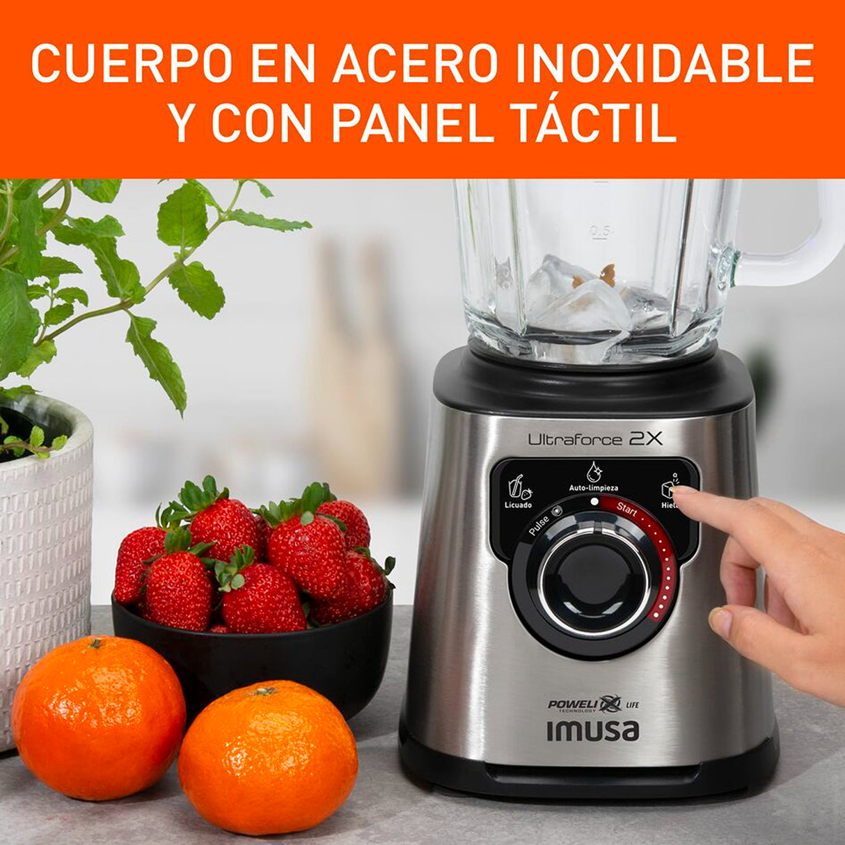 Licuadora Imusa Ultraforce 2X Plateado y Negro 21.5x40.6cm De Seis Aspas con capacidad de 2 Litros - LICUADORAS Y PROCESADORES | Bylmo