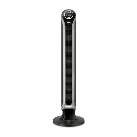 Ventilador de Torre Samurai Eole Infinite Plateado 28x100cm de Tres Velocidades con Control Remoto con Pantalla Digital y con Temporizador - VENTILADORES | Bylmo