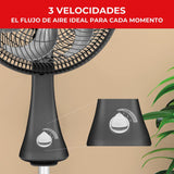 Ventilador 2 en 1 Samurai Turbo Silence Negro 40x122cm de Tres Velocidades - VENTILADORES | Bylmo