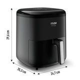 Freidora de Aire Imusa Max Negro 24.7x29.6cm de 5 Litros con Pantalla Digital y con 10 Funciones - FREIDORAS DE AIRE | Bylmo