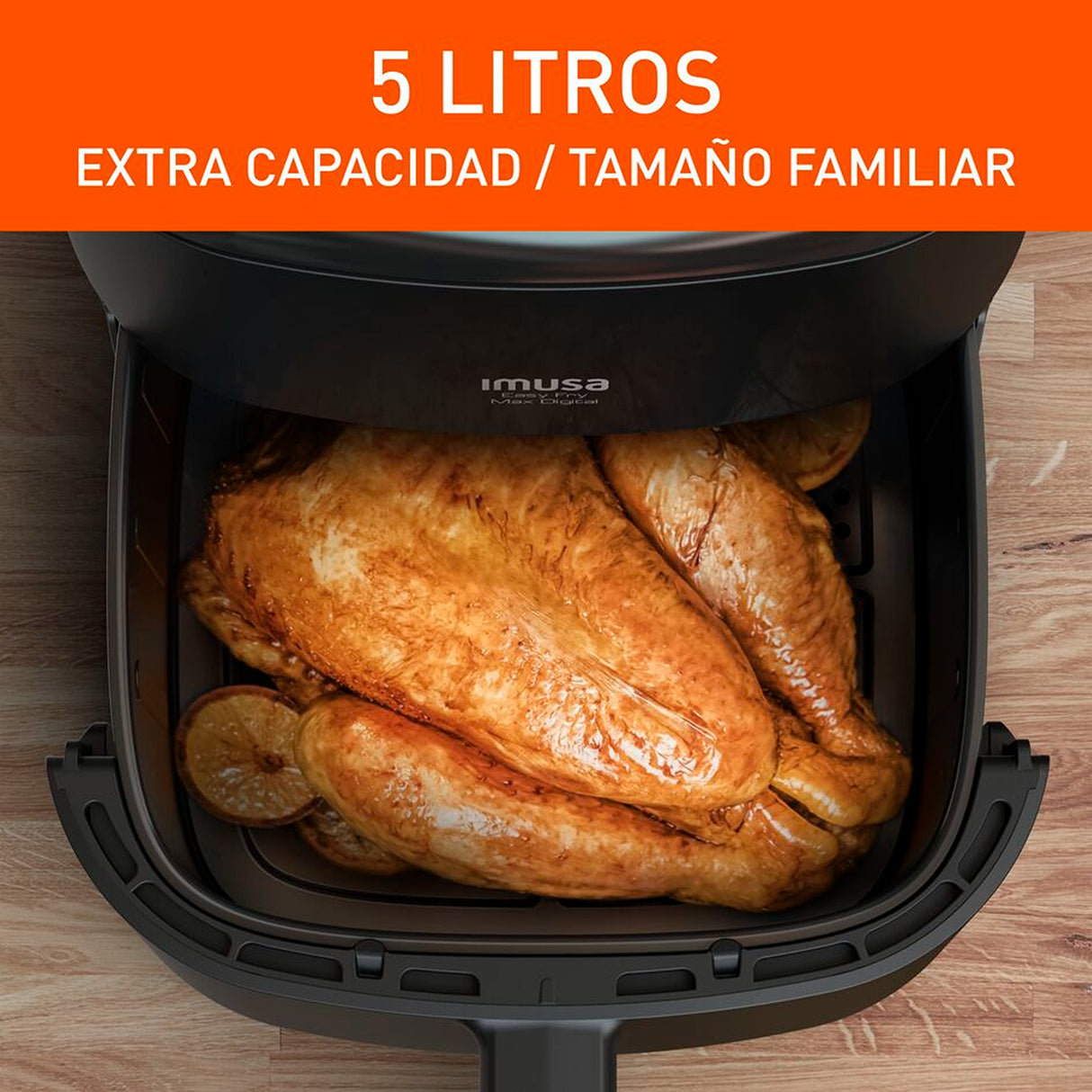 Freidora de Aire Imusa Max Negro 24.7x29.6cm de 5 Litros con Pantalla Digital y con 10 Funciones - FREIDORAS DE AIRE | Bylmo