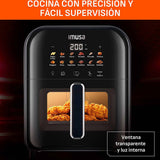 Freidora de Aire Imusa Easy Fry Turbo Negro 36.4x32.6cm de 6 Litros con Pantalla Digital y con 12 Funciones - FREIDORAS DE AIRE | Bylmo