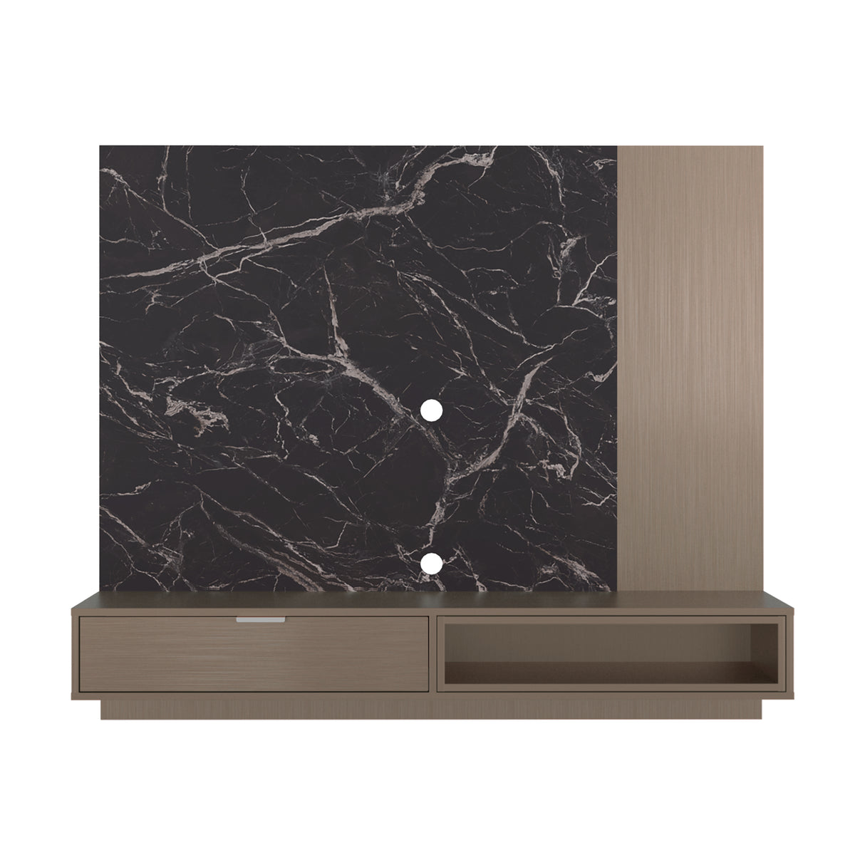 Panel de TV Funes Mamba y Amber 150x130cm para TV Hasta 60" Pulagadas con Un Compartimiento - MUEBLES DE TV | Bylmo