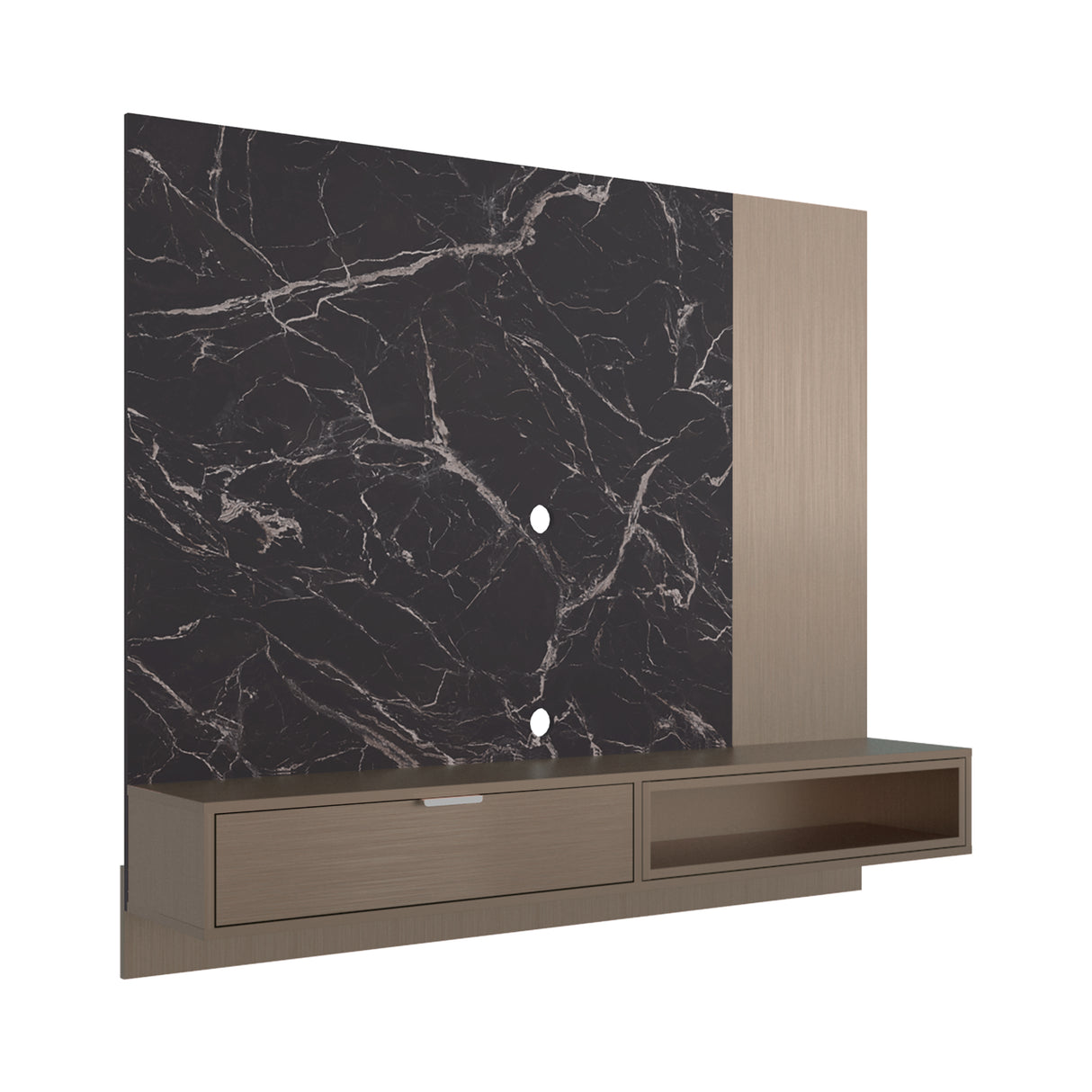 Panel de TV Funes Mamba y Amber 150x130cm para TV Hasta 60" Pulagadas con Un Compartimiento - MUEBLES DE TV | Bylmo