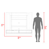 Panel de TV Funes Mamba y Wengue 150x130cm para TV Hasta 60" Pulagadas con Un Compartimiento - MUEBLES DE TV | Bylmo