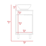 Mueble para Lavamanos Carter Bardolino 45.2x86.4cm Individual con Lavamanos de Sobreponer y con Patas - MUEBLES PARA LAVAMANOS | Bylmo