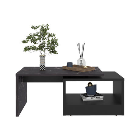 Mesa de Centro Kaia Wengue y Mamba 100.2x40cm Rectangular con Compartimiento - MESAS DE CENTRO | Bylmo